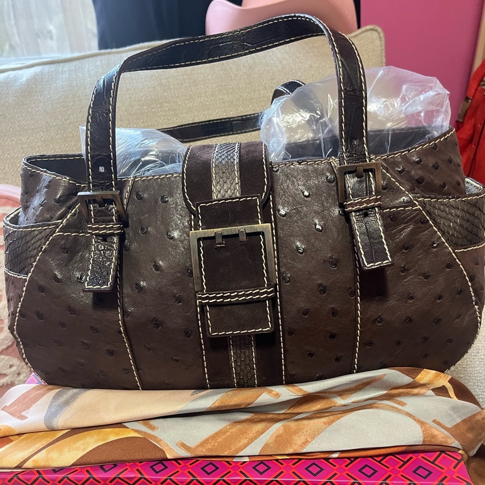 Carolina Herrera bag , Ostrich Bag, excellent condition.